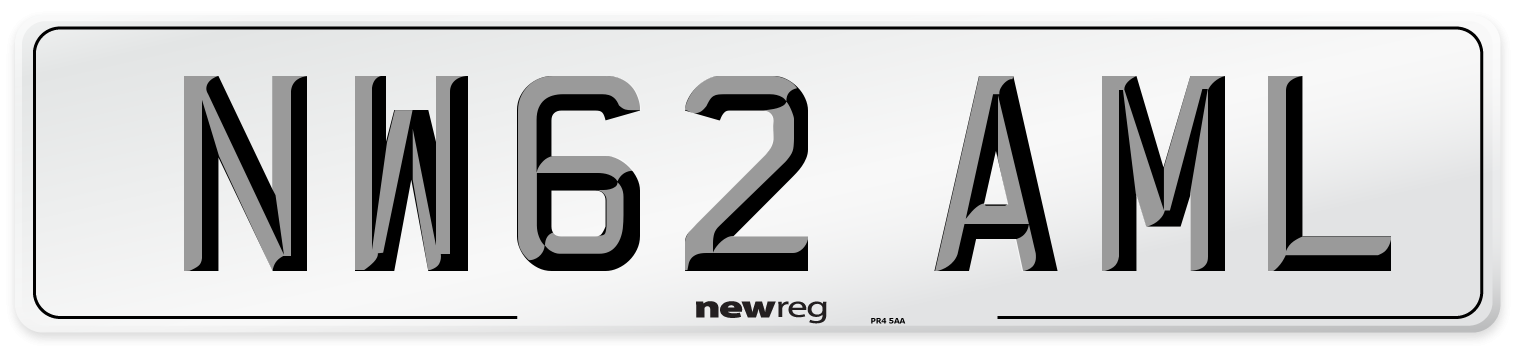 NW62 AML Number Plate from New Reg